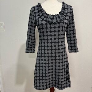 Papillon Black and Gray Polka Dot Dress